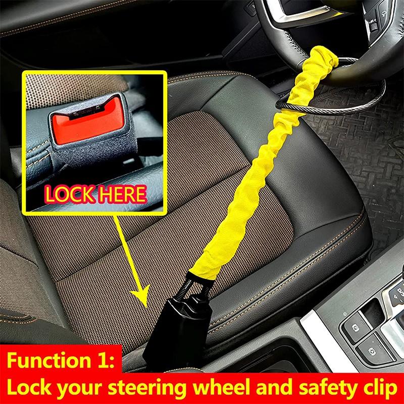 Cheap Multifunction Car Steering Wheel Lock, Seat Belt Lock, AntiTheft