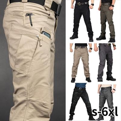 Men's Tactical Overalls Casual Trousers Police Combat Multi-pocket Waterproof Pants Male Military Pants Outdoor Hiking Pants Plus Size S-4XL