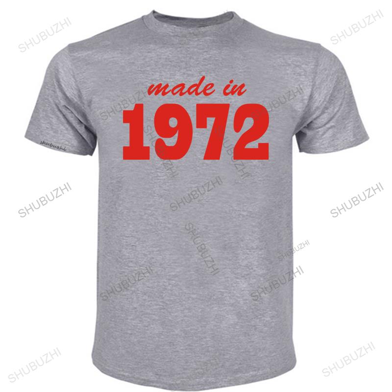 Fabriqué en 1972 19XX T-shirt Personnalisé Cadeaux d'Anniversaire Drôles Pour Hommes Mari Papa Père T-shirt Coton Col Rond Manches Courtes