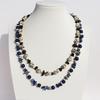 European-American Niche Design Lapis Lazuli Shell Beaded Necklace: Spotted Stone Round Bead Clavicle Chain, Vacation Style