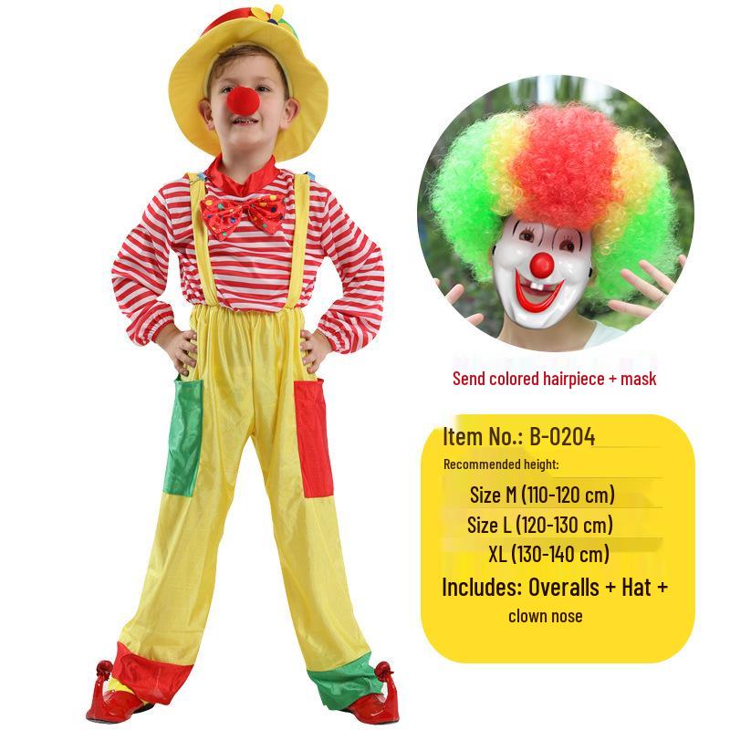 Kids' Clown & Magician Costume Set for Boys & Girls - Perfect for Masquerades, National Day, Christmas & New Year Performances.