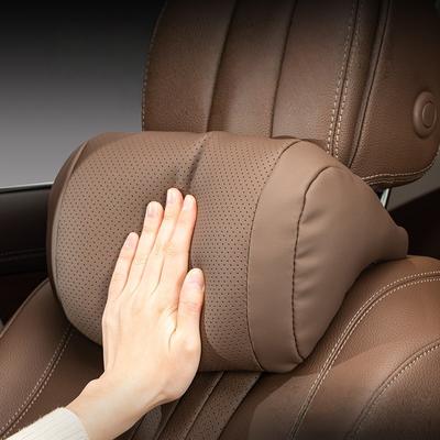 1 Stück Luxus Autositz Kopfstütze - Geeignet für Nackenkissen Stützkissen, Bequeme Nappa-Lederoberfläche, Weich und flauschig