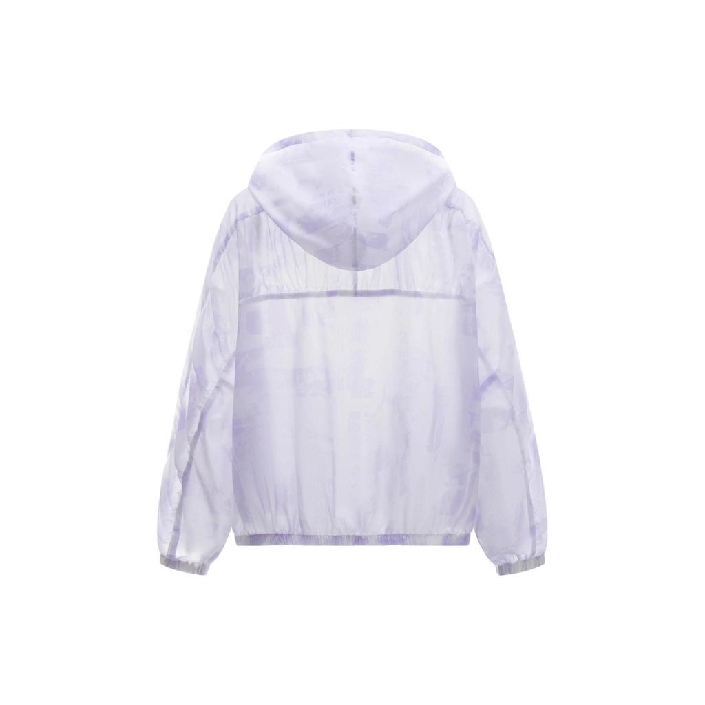 Li Ning Jednobarevná Volná Sportovní Větrovka Ochrana před Sluncem Dámské Svrchní Oblečení Růžová Fialová AFDT544-2