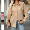 Autumn and Winter Loose Waffle Casual Commuter Versatile Women's Blouses & Shirts