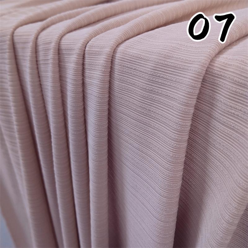 Elastic Ice Silk Pleated Fabric Fabric Solid Color Knit Stripe Breathable Clothing Fabric for Spring Summer Clothes Dress Pants 50x160cm