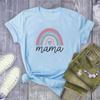 Rainbow Mama Letter Print T Shirt Women Short Sleeve O Neck Loose Tshirt Summer Ladies Tee Shirt Tops Clothes Camisetas Mujer