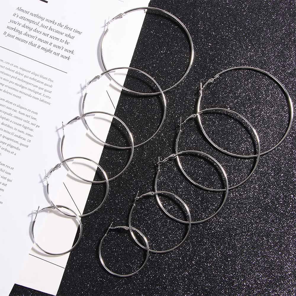 Korean Exaggerated Party Temperament Punk Personalized Hoop Earrings Ear Studs Jewelry Fashion
