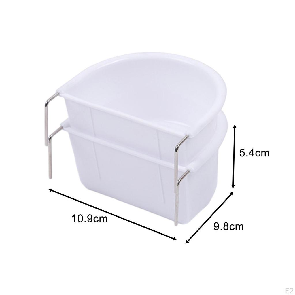 2 Pieces Bird Feeding Dish Cage Accessories, Easy To Install, Hanging Bowl Parrot