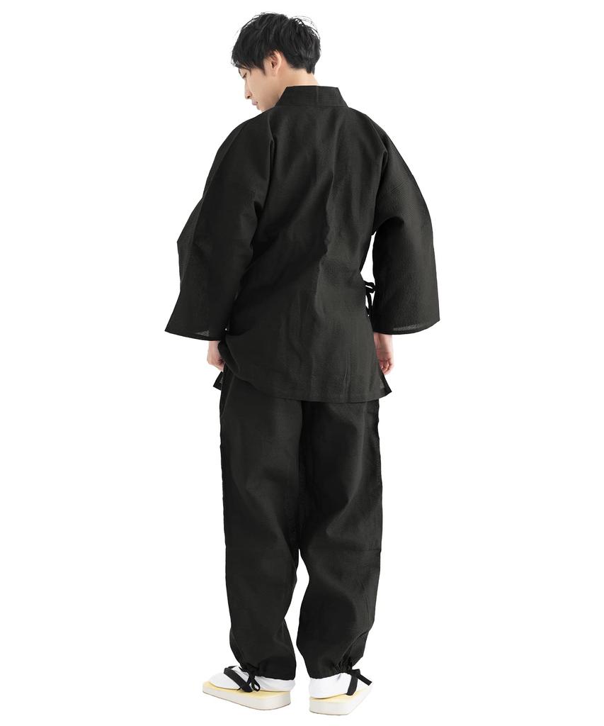 Samue for size 39 [KYOETSU] men, summer, shijira, (black, M)