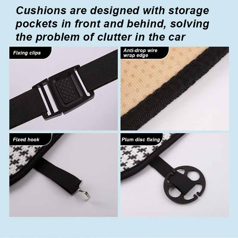 Four-season Models Car Cushion Non-slip Breathable Cartoon Linen Free Car Seat Cushion