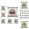 Ornate Happy Campers Sofa Throw Cushion Cover Ideal For Home Dcor