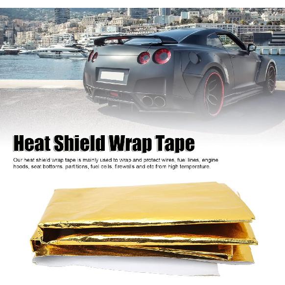 Heat Barrier Reflect Sheet, Self Adhesive High Temp Heat Wrap, Heat Reflective Adhesive Backed Roll, Thermal Insulation Blanket for Automotive Hose ,
