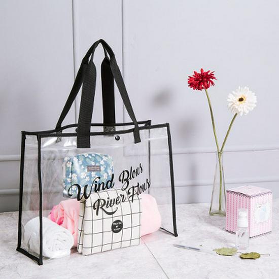 Transparent PVC Waterproof Shoulder Bag: Stylish Beach and Travel Pouch for Clothing