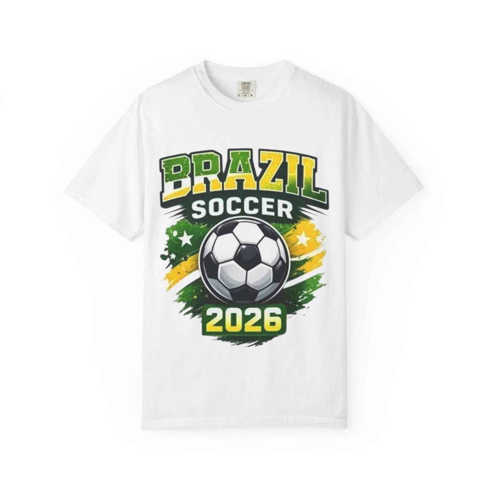 Brazil Soccer 2026 T-Shirt | Football Crest, Brazilian Flag Colors XL