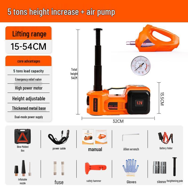 12V Electric Hydraulic Off-Road Vehicle Jack - 5 Ton Capacity