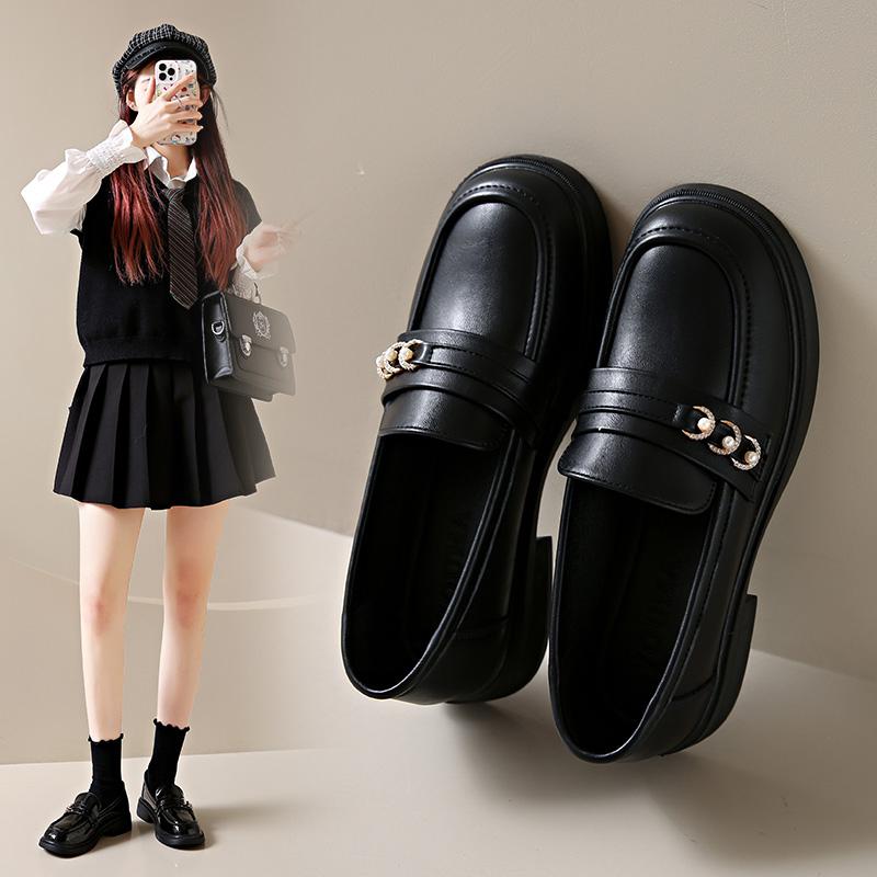 

Мода 2025 Темперамент Элегантные Туфли из Натуральной Кожи с Круглым Носком Удобные Большого Размера на Низком Каблуке для Вождения Банкетные Туристические Туфли 35