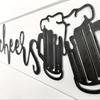 Stunning 1pc Metal Cheers Sign With Beer Glasses! Cheers and Beers bar sign. Cheers metal wall art. Beer lover sign. Man cave.
