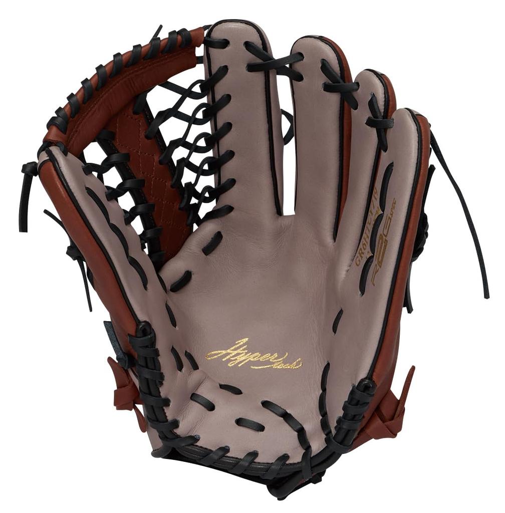 Rawlings HYPER TECH COLOR SYNC Soft Baseball Glove for GR6HTCY719 Outfielders, Gray/Brown, 12.75 inches, Left-Handed Throw,