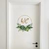 Self-adhesive Creative Artistic Leaf WC Toilet Door Sign Wall Stickers for Home Decor