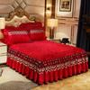 Luxury Bedspread Soft 45cm Heightened Bed Skirt Home Adjustable Bedding Set Queen King Size Bed Cover with Pillowcases