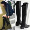 Stivali sopra il ginocchio Stivali elasticizzati con tacco spesso autunno e inverno da donna Stivali con tacco alto