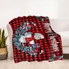 Christmas Snowman Buffalo Plaid Holiday Greeting CardBlanket Flannel Throw Blanket for Sofa, Bed, Travel, Camping, Office, Couch, Chair, And