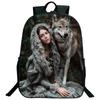 Ice Fire Wolf Backpack Schoolbag Primary School Students Backpack Angry Wolf Printed Bookbag Kids Back To School Mochila Gift