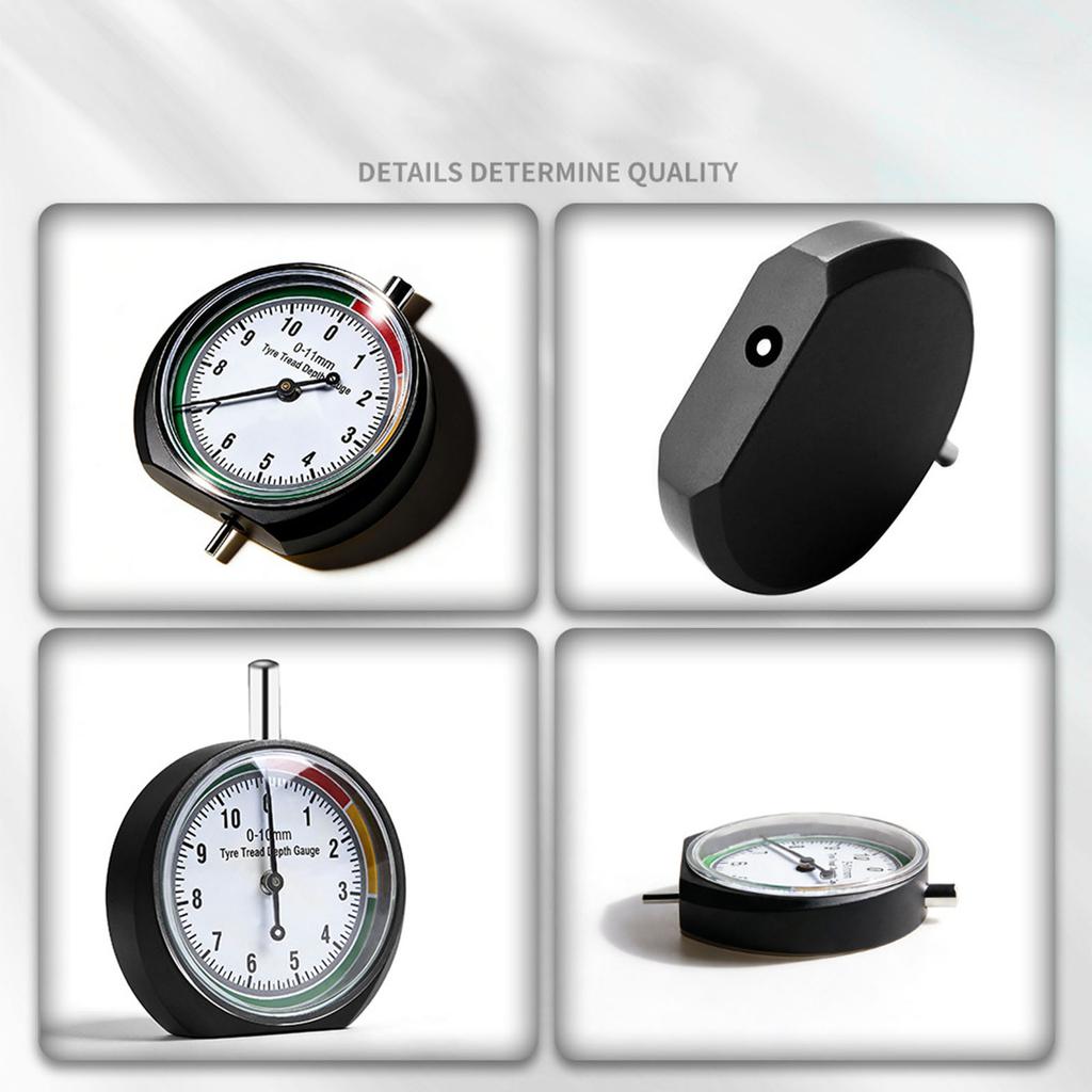 Zinc Alloy Tire Tread Depth Gauge Portable Design for Accurate Wear Inspection Easy Measurement on Various Vehicles