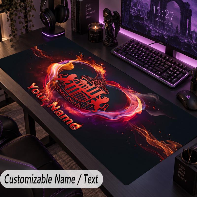 Large Mouse PadSunderland FC Custom Name Text Personalized Desk Mat Non Slip Gaming Pad