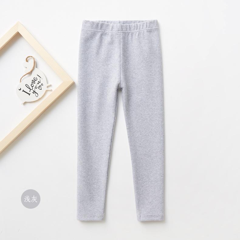 Spring and Autumn Girls' Pants Candy Colored Matte Warm Children's Bottom Pants Cotton Can Be Worn Inside Out Children's Pants