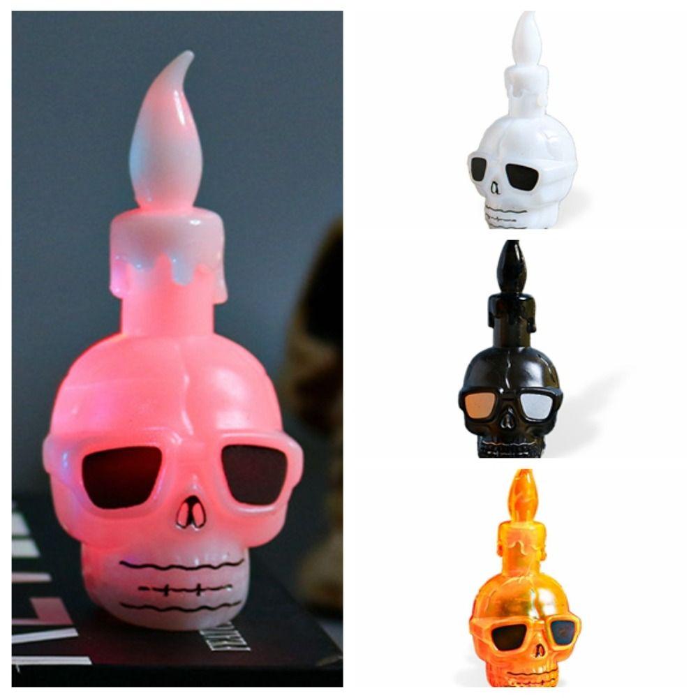 Colorful Halloween Wind Light Scary Atmosphere Electronic Candle Light  Ghost Festival Props