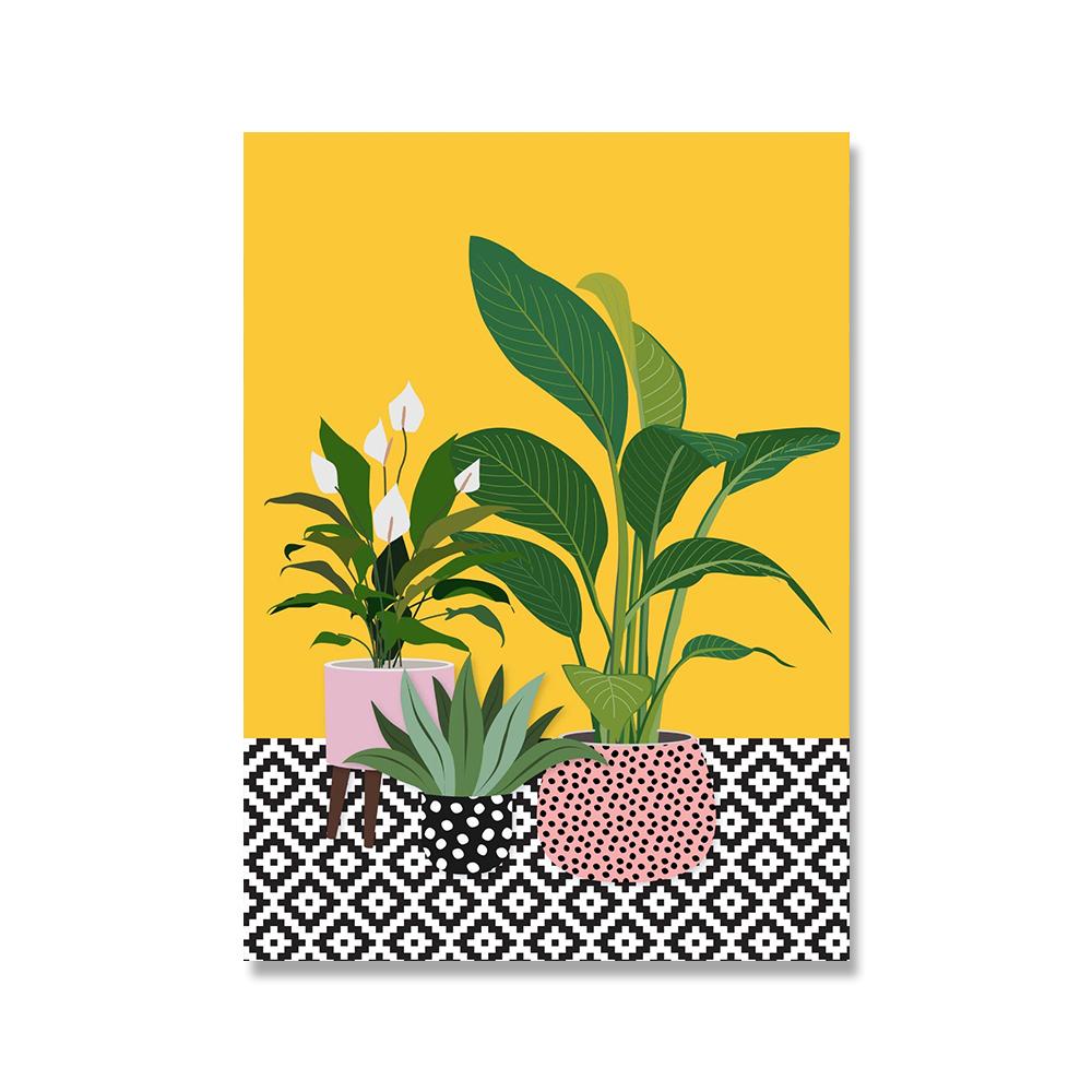 Boho Poster Botanical Bathroom Canvas Painting Tropical Indoor Plants Jungle Art Print Nordic Wall Picture For Living Room Decor No Frame