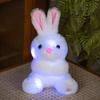 Easter Luminous Cartoon Rabbit Sit Lie Down Easter bunny Plush Toy Shiny Soft Stuffed Doll Cute Easter Home Decor Pillow