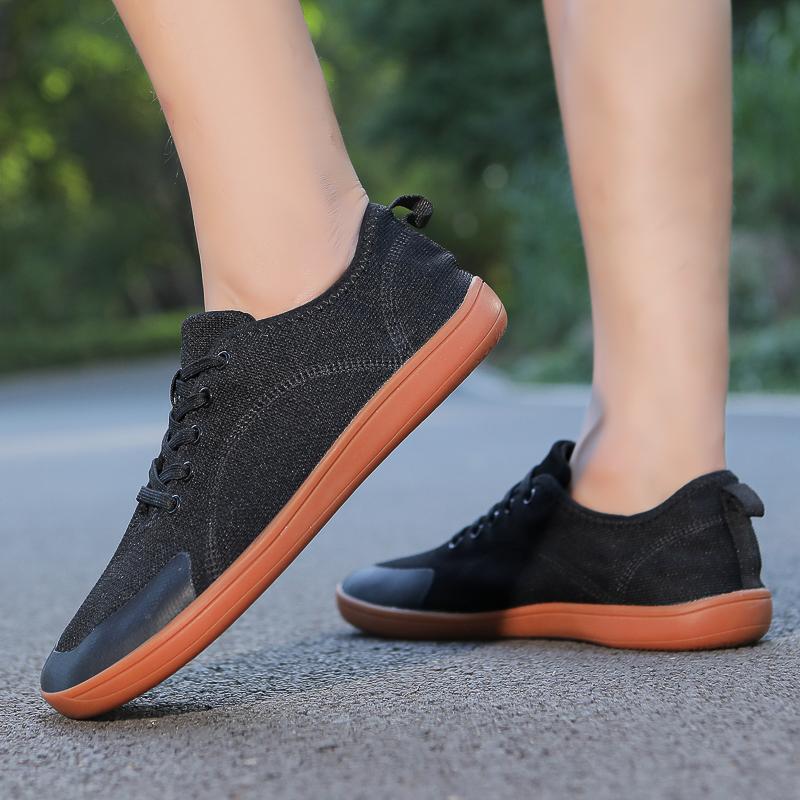 Gestrickte Mesh-Laufschuhe Weite Zehenbox Bequeme Trainingssneaker Fitnessschuhe für die Halle Sportliche Outdoor-Flats Freizeitschuhe