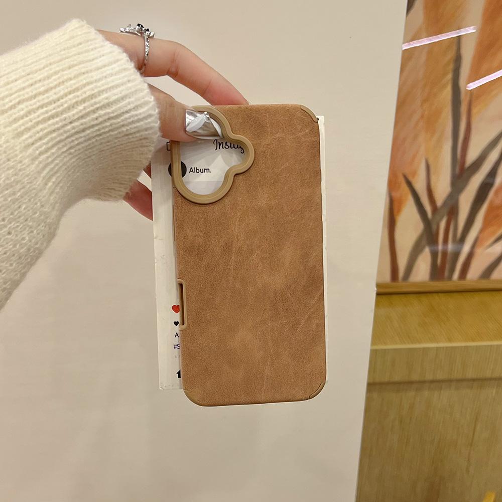 Suede Phone Case for iPhone 16 15 13 14 for 13 12 14 16 Pro 15 14 16 Pro Max  Luxury Brown Suede Leather Case