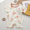 Infant Summer Short-Sleeve Modal Bodysuit - Lightweight Newborn & Toddler Pajamas Romper