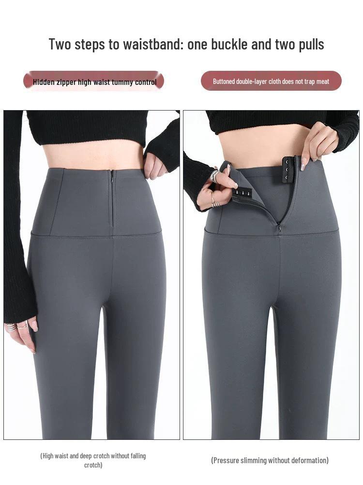 Invisible Zipper Women's High Waist Tummy Control Yoga Pants - Slimming, Comfortable, Butt Lift Base Layer for Spring & Autumn