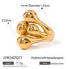 Stainless Steel Exaggerated Zirconia Ring, High-end and Retro Finger Ring, Titanium Steel Hand Accessory