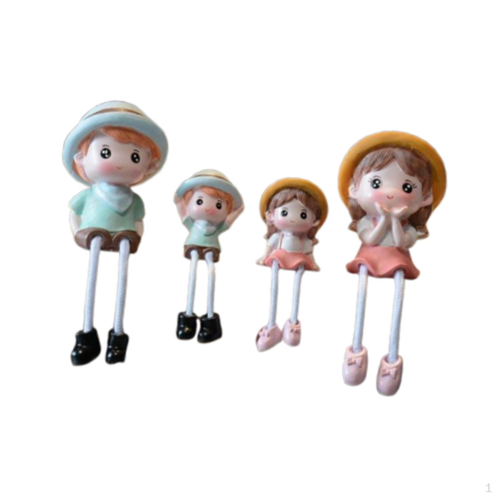 

4 Подвесные статуэтки кукол, Милые и элегантные миниатюры, Семейные украшения для спальни, дома, офисного стола Style A