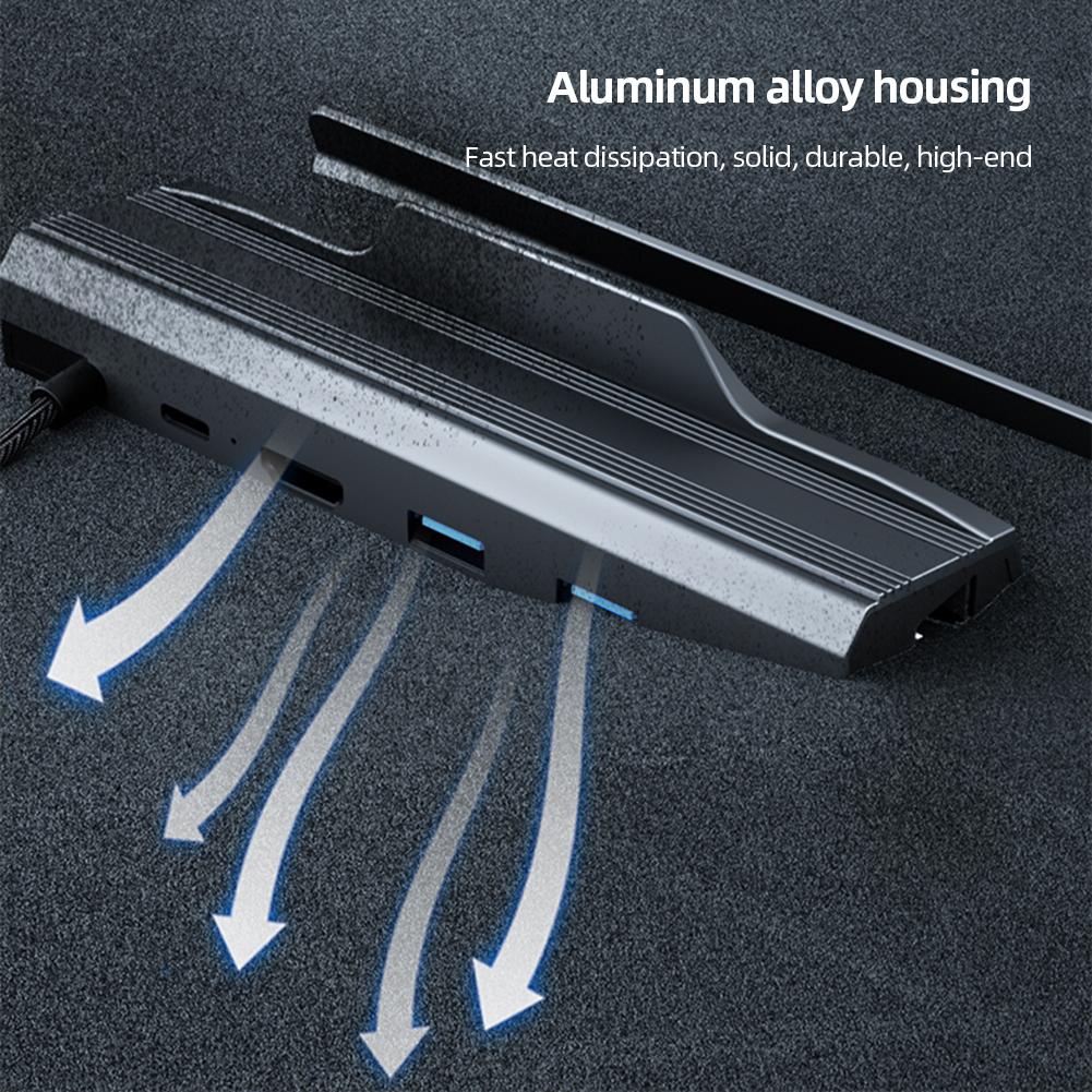 For Steam Deck Dock Station 6/7/8 In 1 USB 3.0 HD 4K@60Hz RJ45 Gigabit Ethernet USB-C PD100W for ROG Ally Game Console HUB Dock