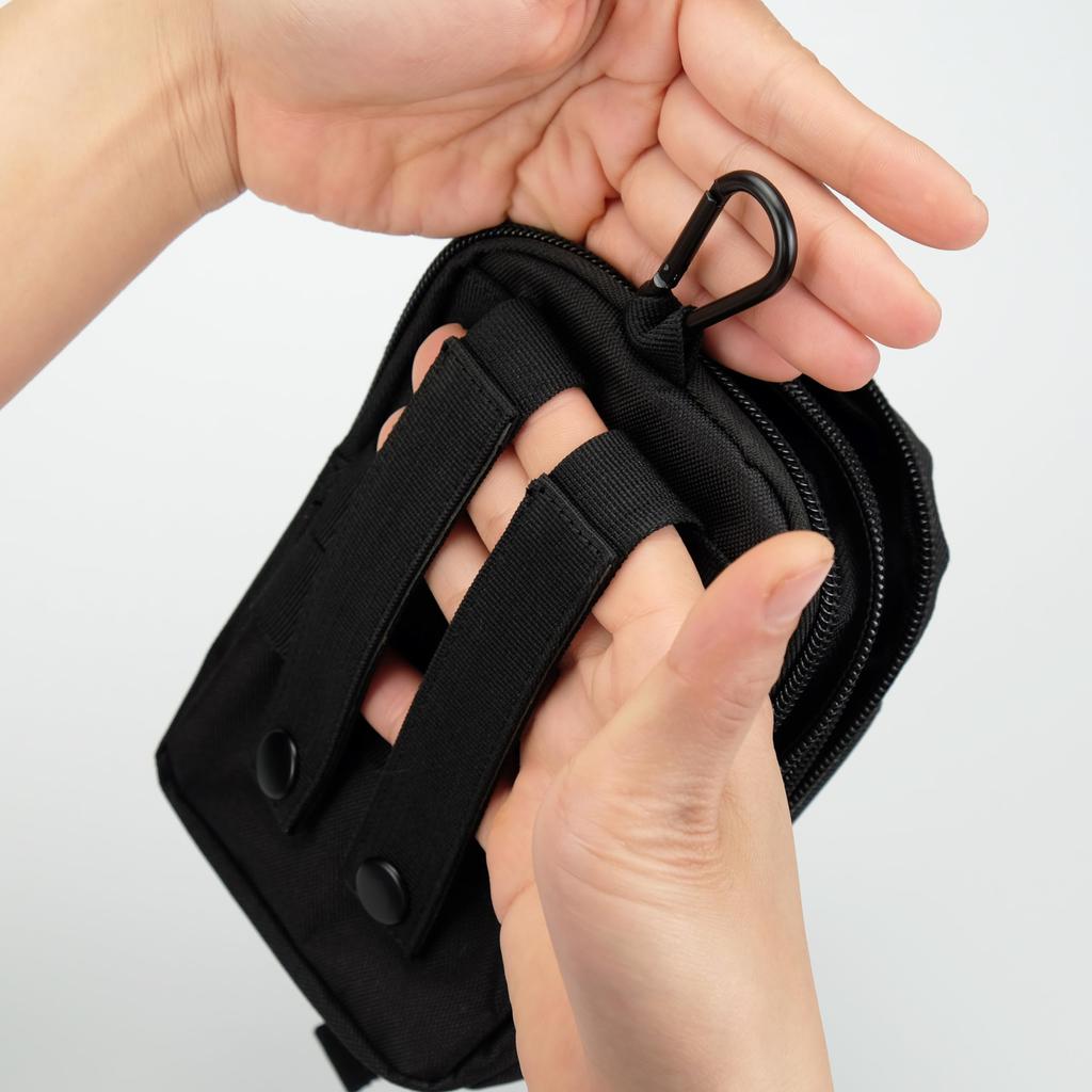 Piscorush Multifunctional Large Capacity Hip EDC Belt Waist Small Item Belt Smartphone for Outdoor Mountain Molle Compatible Simple Carabiner Pouch,