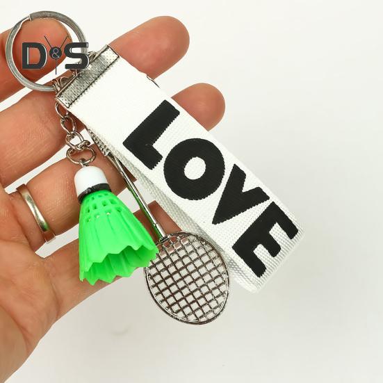Mini Badminton Keychain Badminton Racket Backpack Accessory Sports Keyring Gifts for Badminton Lover Players