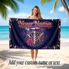 Barber Salon Theme Quick Dry Beach Towel Custom Name Text Print Large Sand Resistant Towel Beach Vacation