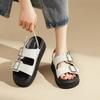 Augustine platform sports sandals women's 2025 new summer wear French white flat-bottomed casual cool slippers