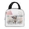 Bearded Collie Dog Paw Prints Insulated Lunch Bag for Women Children Portable Food Boxes Thermal Lunch Box Tote