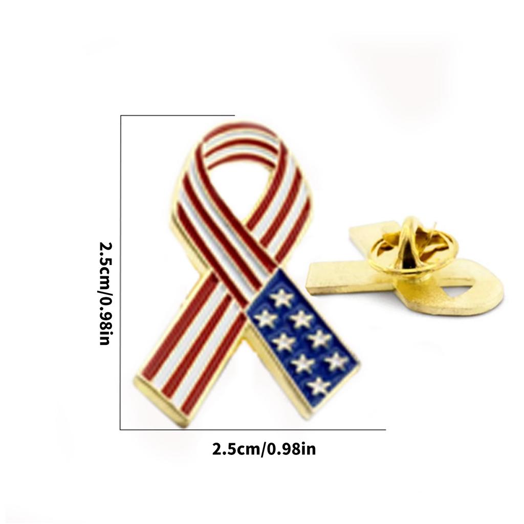 Multipurpose Patriotic American Flag Ribbon Lapel Pin Portable for Independence Day Celebrations and National Holidays