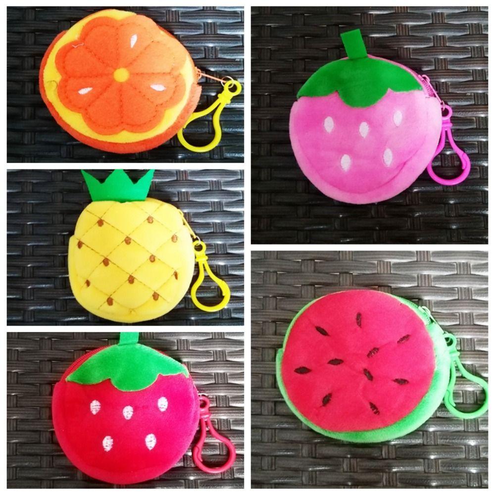 Watermelon Fruit Coin Bag With Hook 8CM Coin Pouch Keyring Pluhs Coin Purse  Put The Key/Coin