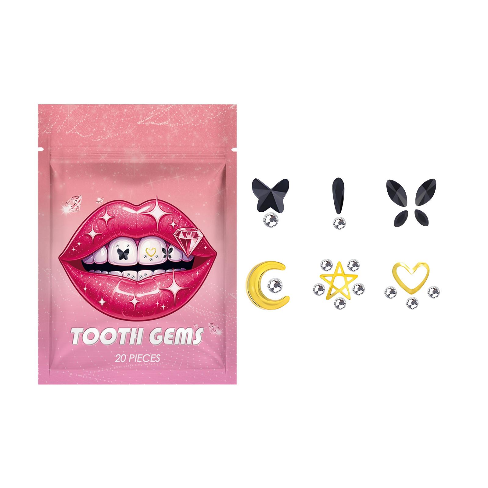 

Набор для самостоятельного изготовления зубов со стразами, Набор со стразами, Зубной набор One Size розовый