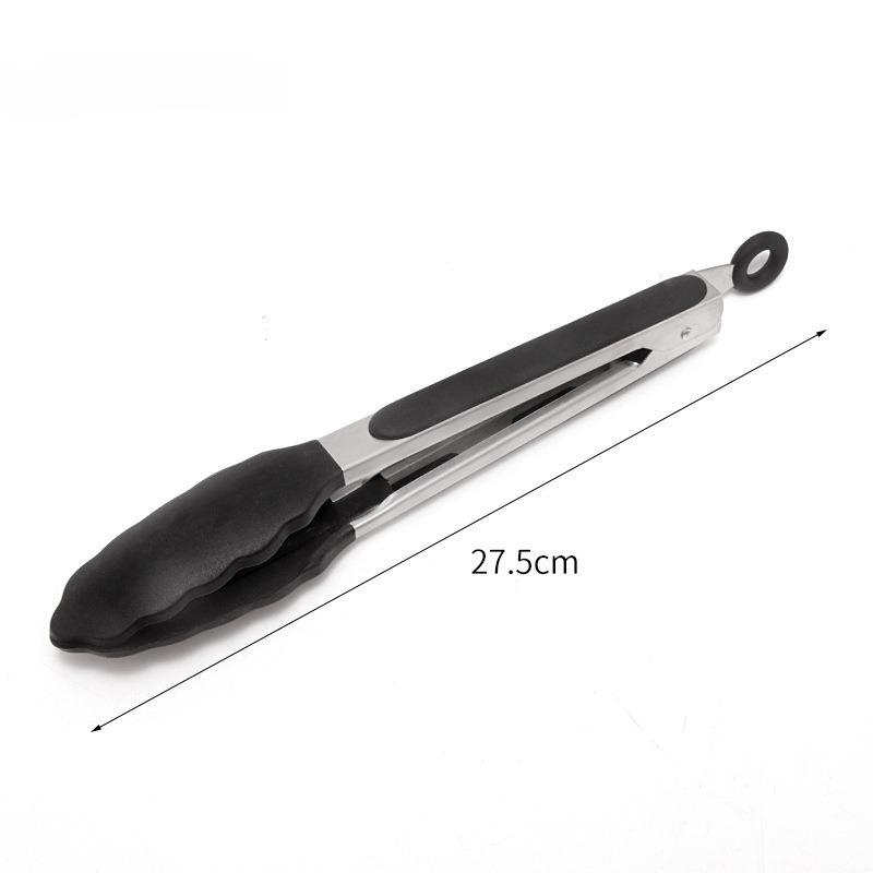 

Flexible Silicone Coated Stainless Steel Food Tongs for BBQ, Non Slip Kitchen Gripper for Grilling, Baking and Serving 9inch