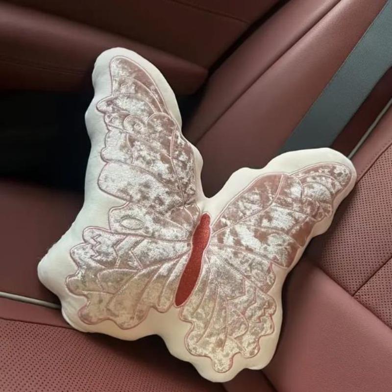 

Очаровательная розовая подушка-плед с бабочкой - Мягкий полиэстер, Ручная стирка, Идеально подходит для декора спальни и офиса, Украшения с бабочками 48*74